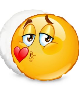 Cuscino Emoji federa faccina kiss personalizzabile