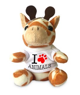 portachiavi peluche giraffa CON T-SHIRT PERSONALIZZABILE