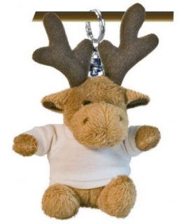 portachiavi peluche renna CON T-SHIRT PERSONALIZZABILE
