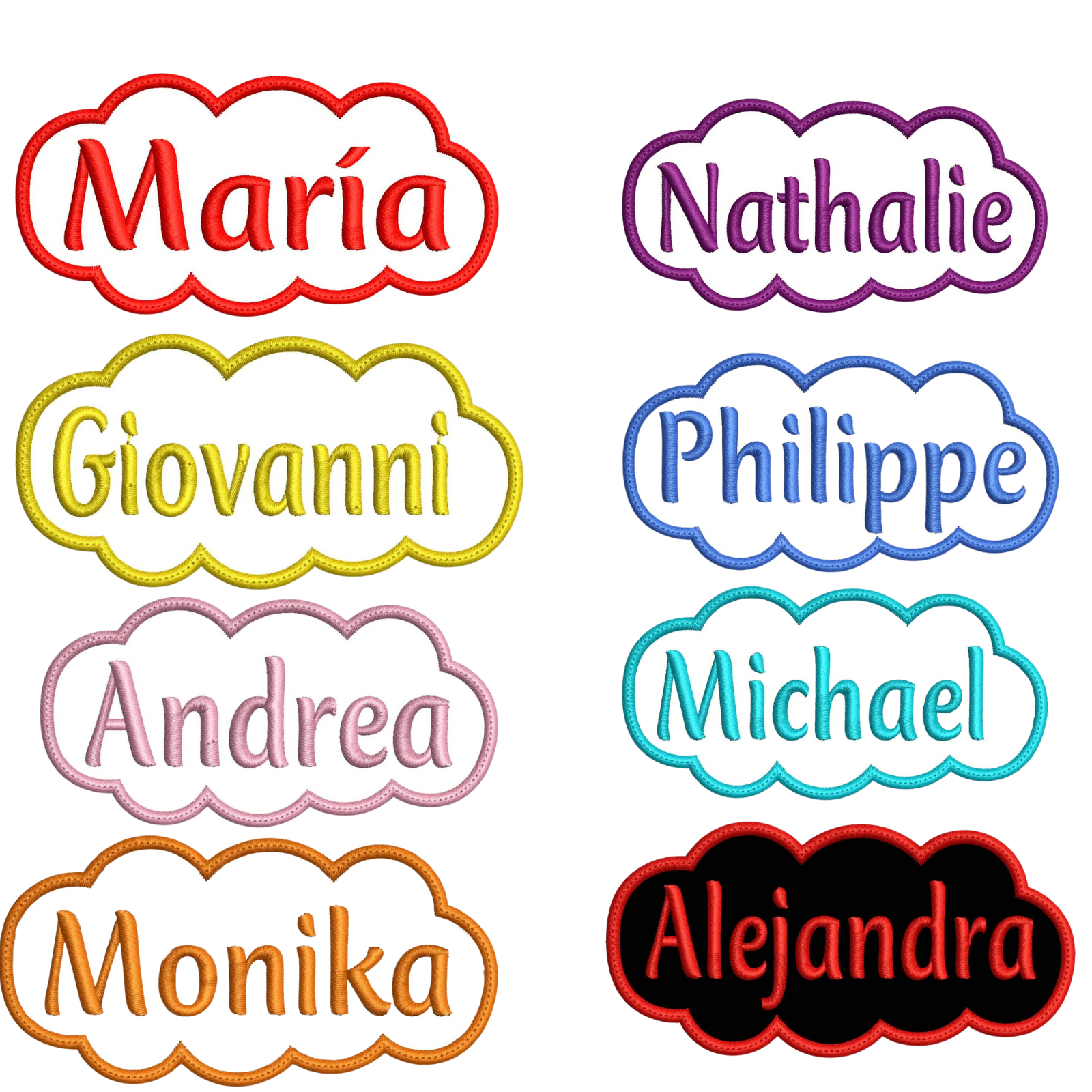 Toppa Patch Termoadesiva o Cucita Ricamata Personalizzata con Nome ricamato per bambini scuola asilo bagno grembiule vestiti