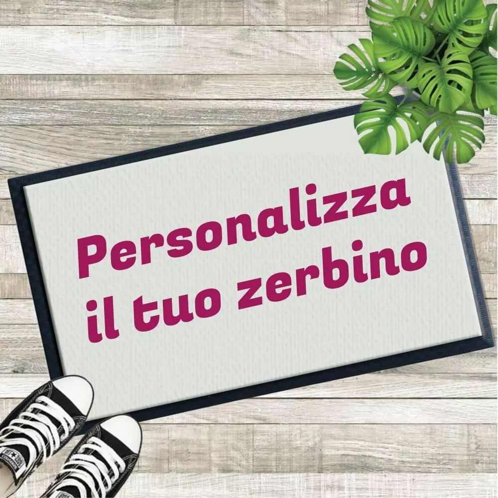 Zerbino da esterno ingresso casa PERSONALIZZATO con il vostro logo foto e testo  in gomma Tappeto antiscivolo 60x40 cm